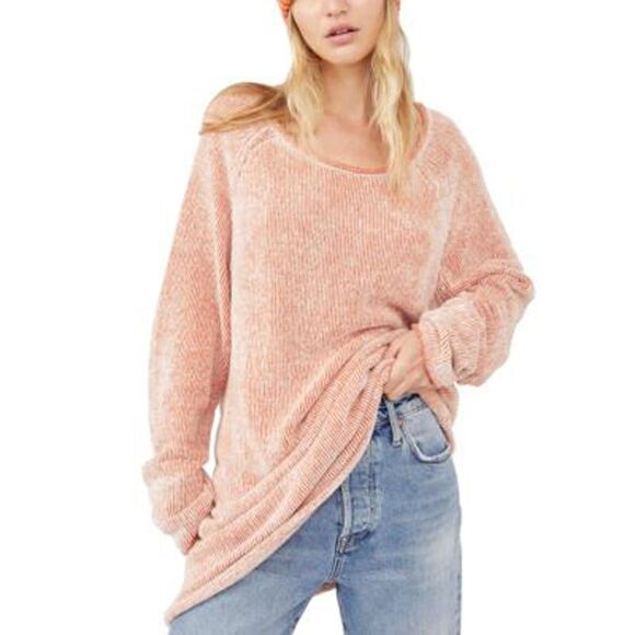 Free People Lenox Tunic Sweater In Carrot Cake Combo - M - Picture 2 of 3